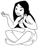 coloriage mulan se fait les ongles